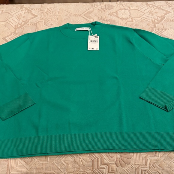 Mango Green Round-Neck Knitted Sweater/NWT/1XL - Picture 7 of 15